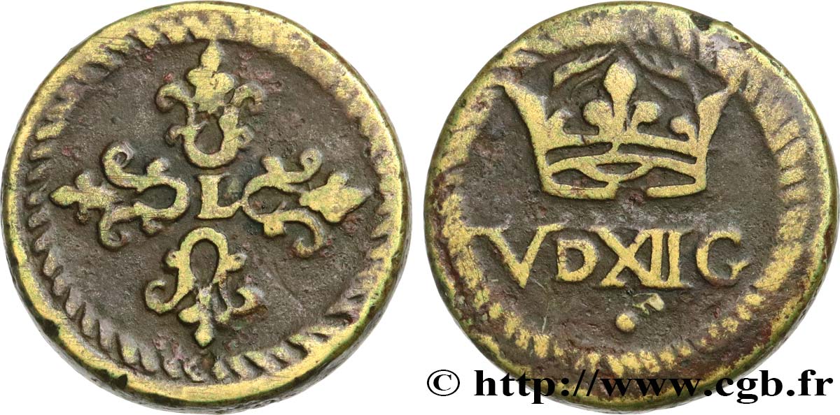 LOUIS XIII  Poids monétaire pour le demi-franc de forme circulaire VF