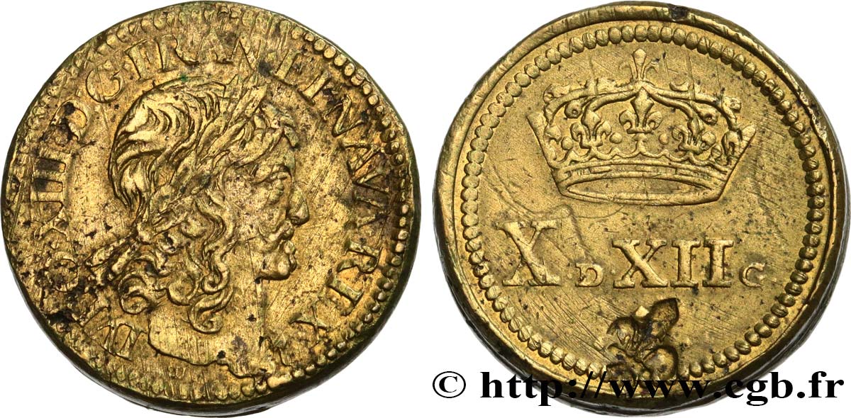 LOUIS XIII  Poids monétaire pour le double louis d’or de forme circulaire MBC