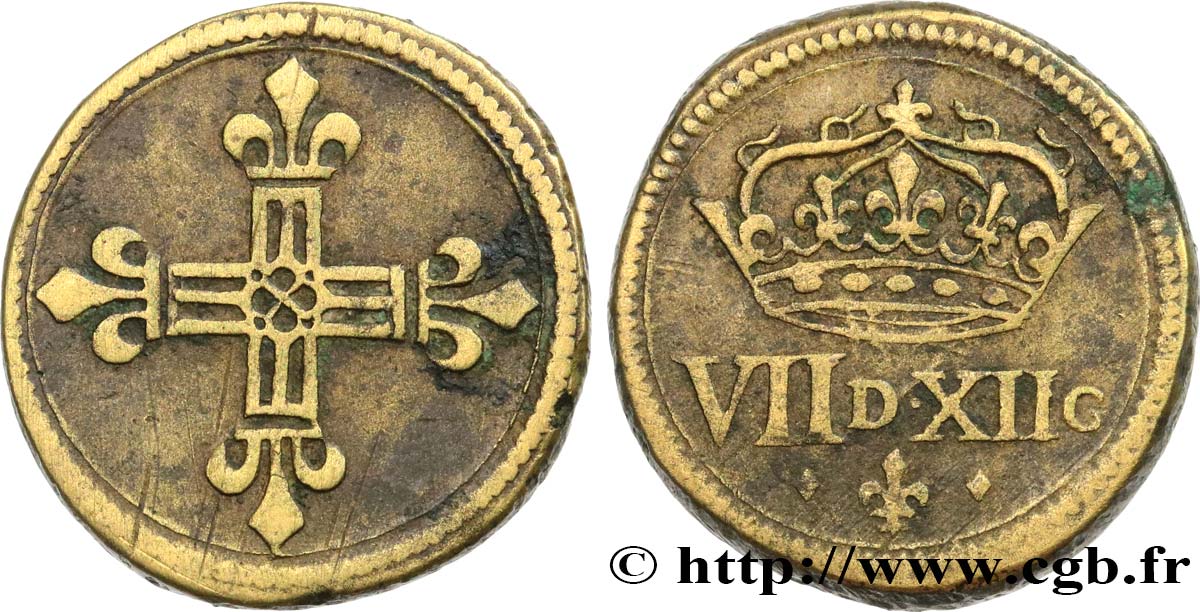 HENRI III à LOUIS XIV - POIDS MONÉTAIRE Poids monétaire pour le quart d’écu TTB