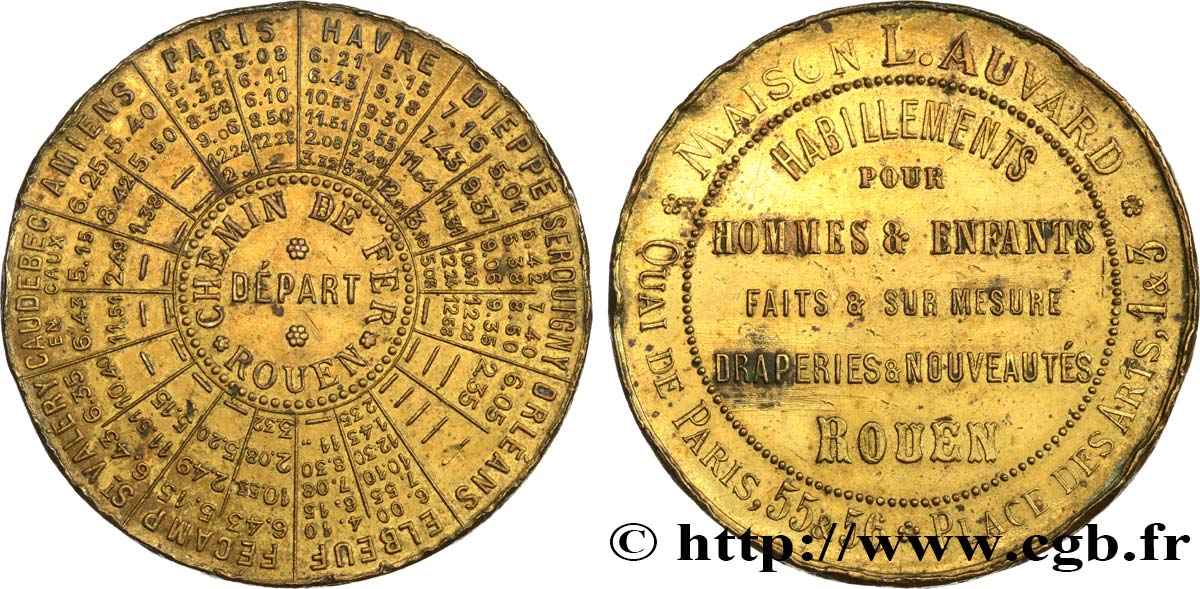 ADVERTISING AND ADVERTISING TOKENS AND JETONS MAISON L. AUVARD ROUEN NORMANDIE XF