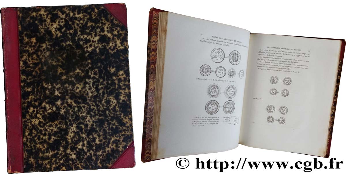 BOOKS - MEDERNS FRENCH COINS M. E. DUMAS, Notes sur l’émission des monnaies décimales de bronze (1852-1865) AU
