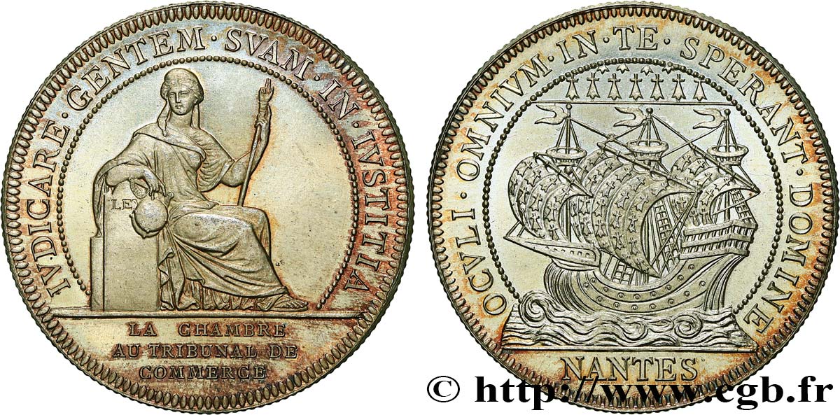 BRETAGNE - MÉDAILLES ET JETONS DU XIXe SIÈCLE Jeton de la Chambre de commerce de Nantes SPL