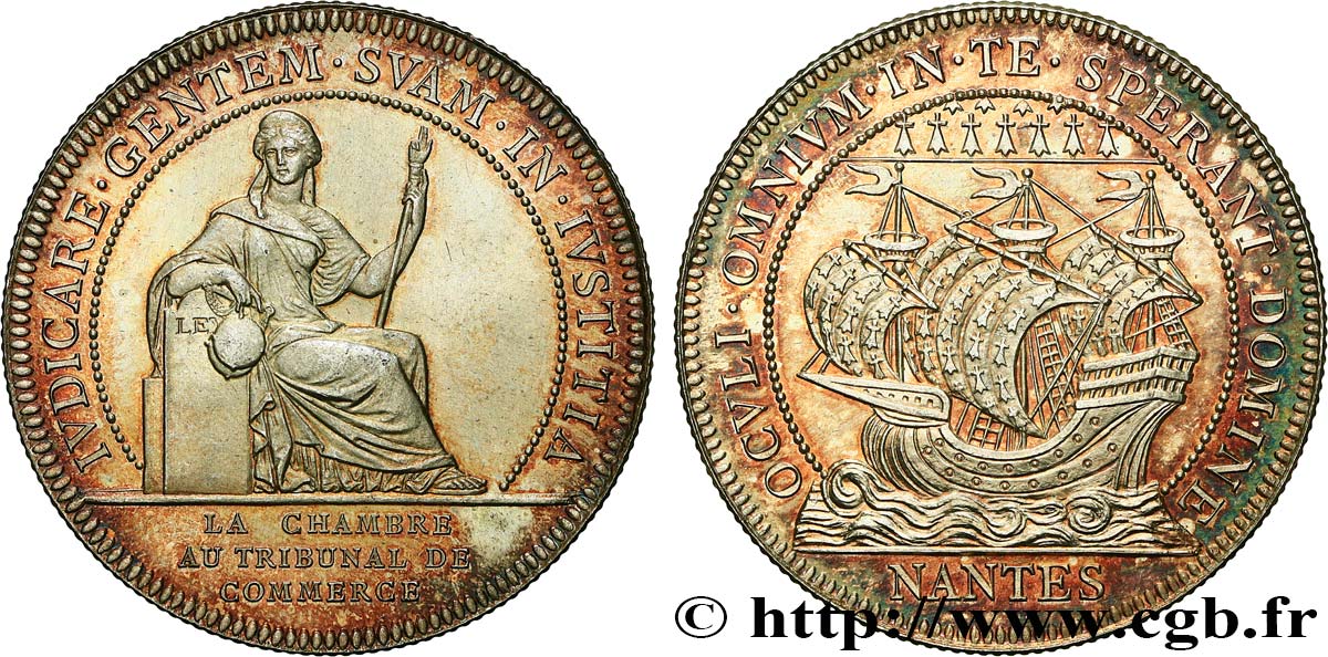 BRETAGNE - MÉDAILLES ET JETONS DU XIXe SIÈCLE Jeton de la Chambre de commerce de Nantes SPL