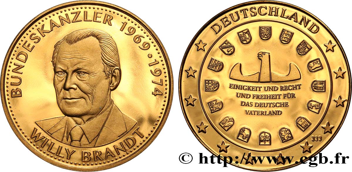 PERSONNAGES CÉLÈBRES Monnaie commémorative allemande - WILLY BRANDT MS