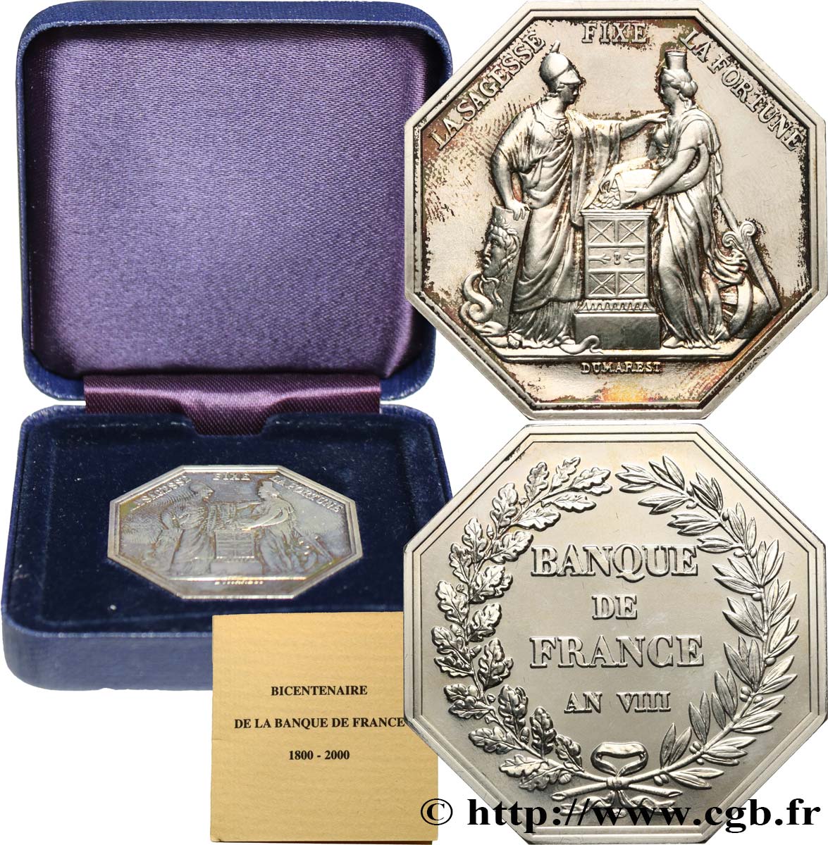 BANQUE DE FRANCE BANQUE DE FRANCE sans poinçon, refrappe du bicentenaire de la Banque de France SPL