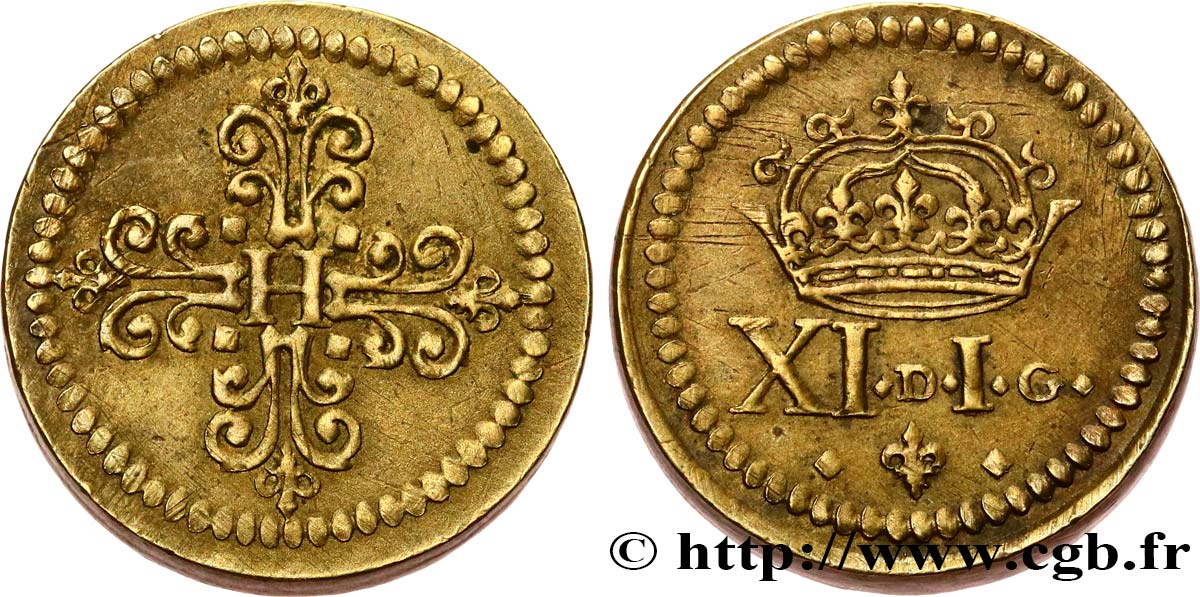 HENRY III Poids monétaire pour le franc de forme circulaire XF