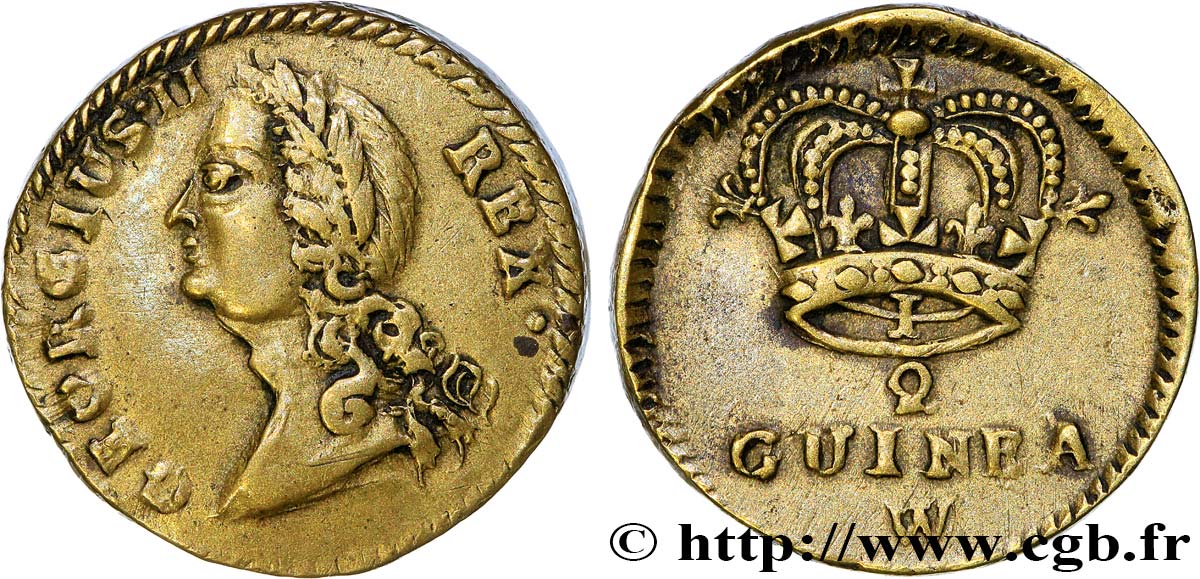 ENGLAND - COIN WEIGHT Poids monétaire pour la demi-guinée de Georges II XF