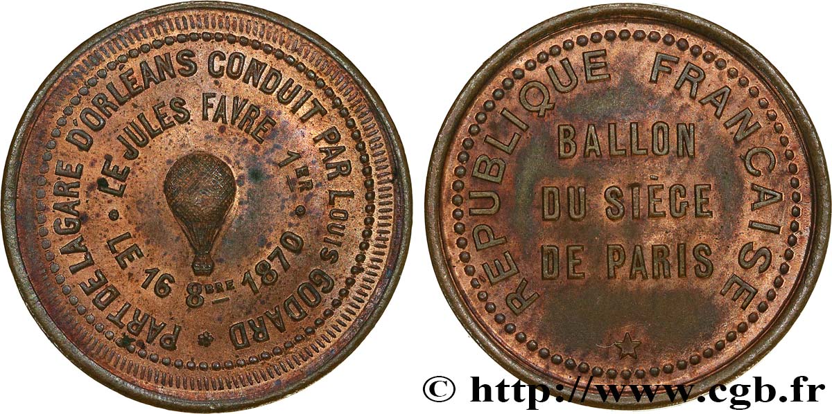COMMUNE (LA) TROISIÈME RÉPUBLIQUE Module de 10 centimes, ballon   Le Jules Favre   SPL
