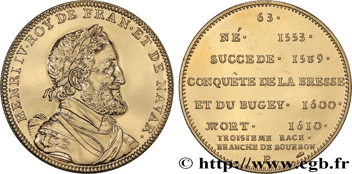 SÉRIE MÉTALLIQUE DES ROIS DE FRANCE Règne de HENRI IV - 63 - refrappe ultra-moderne EBC