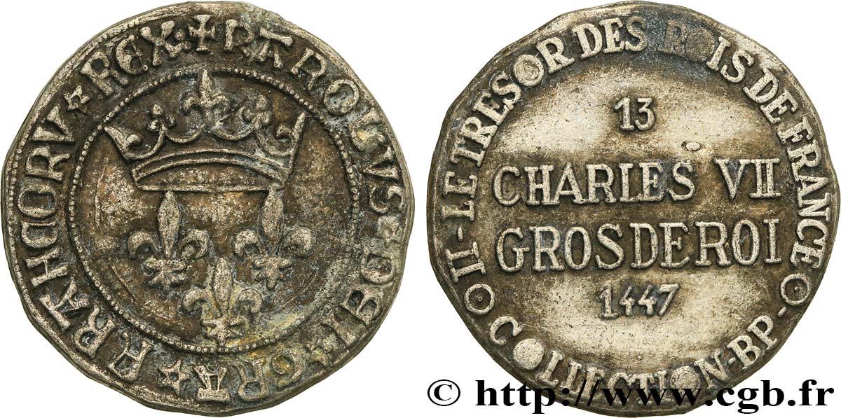 BP jetons and tokens CHARLES VII - Gros de roi - n°13 VF