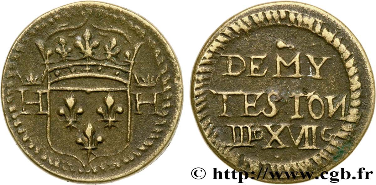 LOUIS XII à HENRI III - POIDS MONÉTAIRE Poids monétaire pour le demi-teston SS
