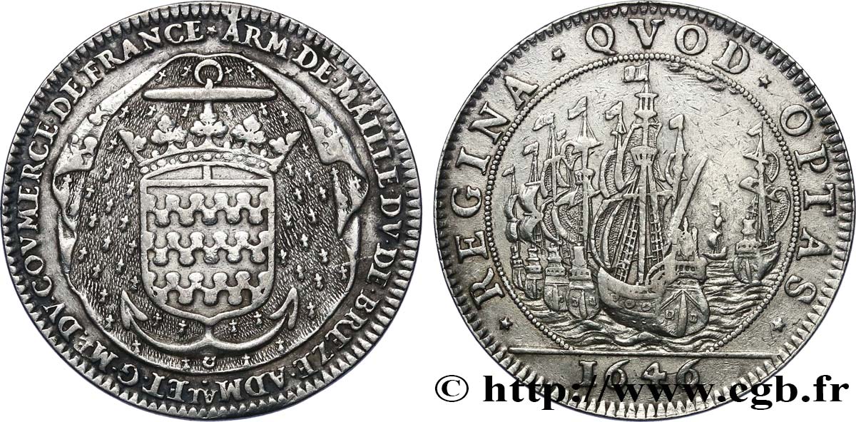 ANJOU - NOBLESSE Armand-Jean de Maillé-Brézé, amiral de France TTB+