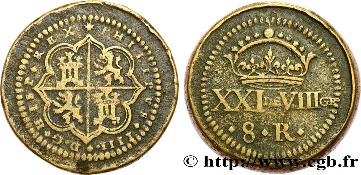 ESPAGNE Poids monétaire pour la pièce de 8 Reales - Philippe IV TTB