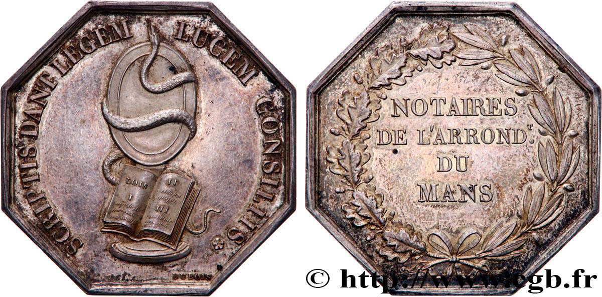 NOTAIRES DU XIXe SIECLE Notaires du Mans TTB+