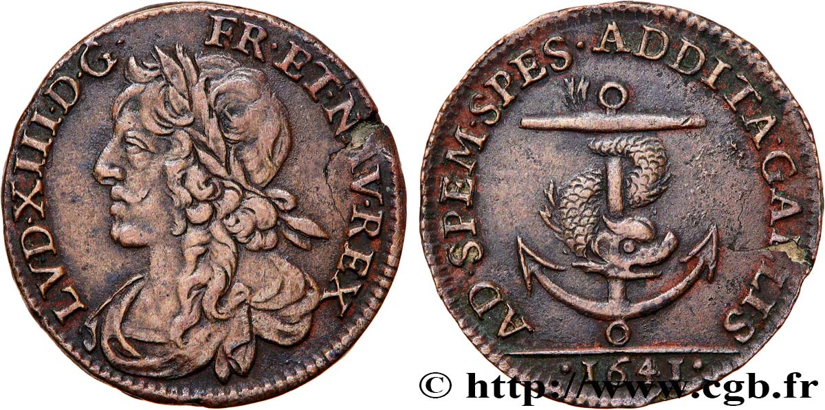 DAUPHINÉ - LOUIS, DAUPHIN (futur LOUIS XIV) Jeton Cu 21 XF