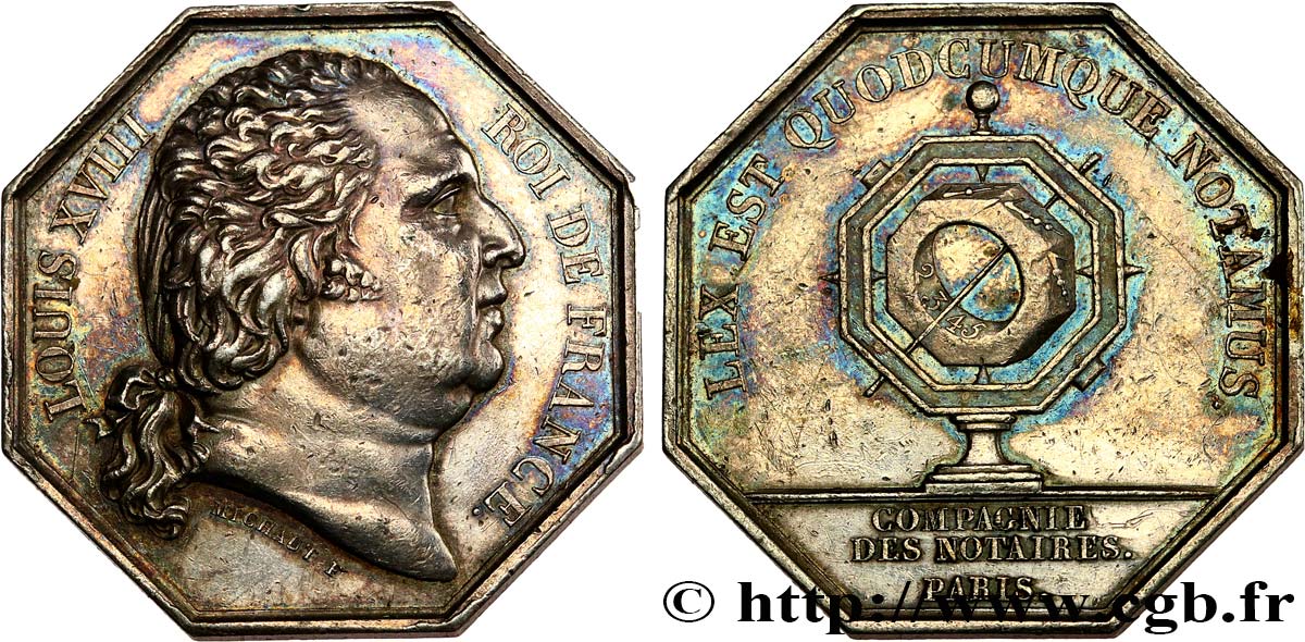 NOTAIRES DU XIXe SIECLE Notaires de Paris (Louis XVIII) TTB+