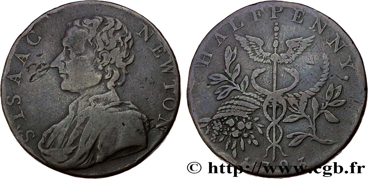 ROYAUME-UNI (TOKENS) 1 Farthing Isaac Newton  TTB