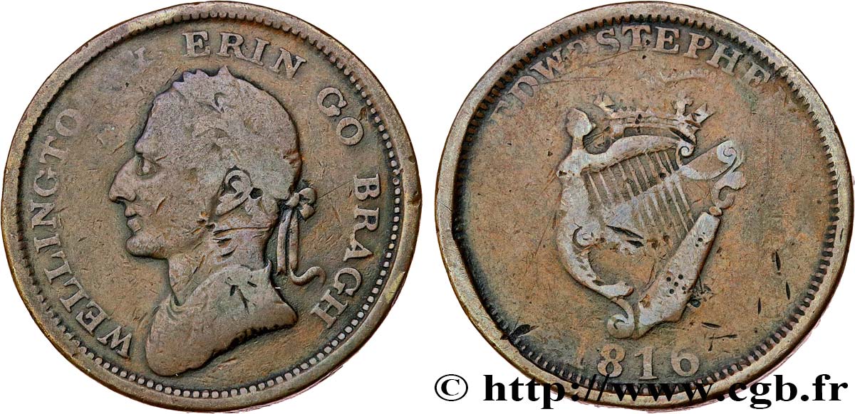 REINO UNIDO (TOKENS) 1/2 Penny Wellington MBC