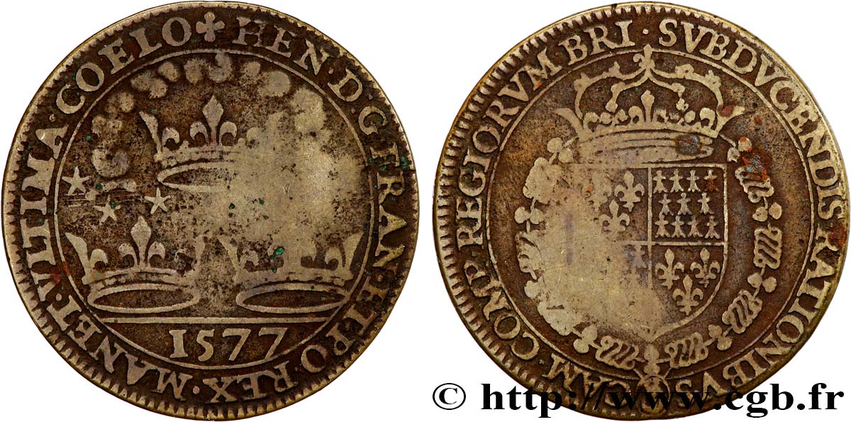 CHAMBRE DES COMPTES DE BRETAGNE Jeton laiton 27 TTB