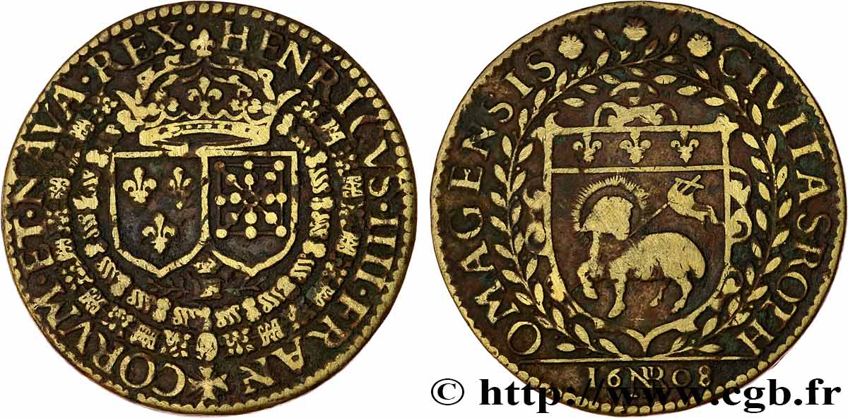 ROUEN (VILLE DE...) Jeton Lt 27, Henri IV par Nicolas Briot TTB