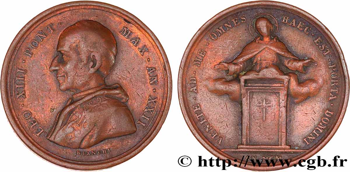 VATICAN ET ÉTATS PONTIFICAUX Médaille du pape Léon XIII TTB