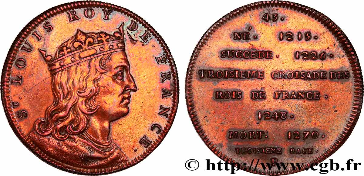 METALLIC SERIES OF THE KINGS OF FRANCE  Règne de LOUIS IX Saint Louis - 43 AU