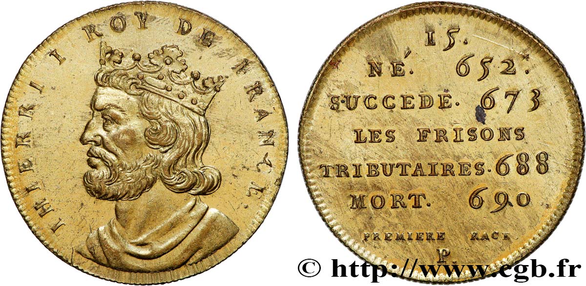 SÉRIE MÉTALLIQUE DES ROIS DE FRANCE Règne de THIERRY I - 15 - Émission de Louis XVIII SUP