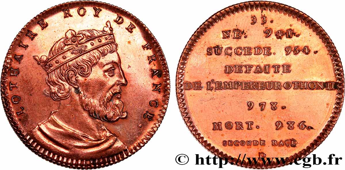METALLIC SERIES OF THE KINGS OF FRANCE  Lothaire - 33 AU