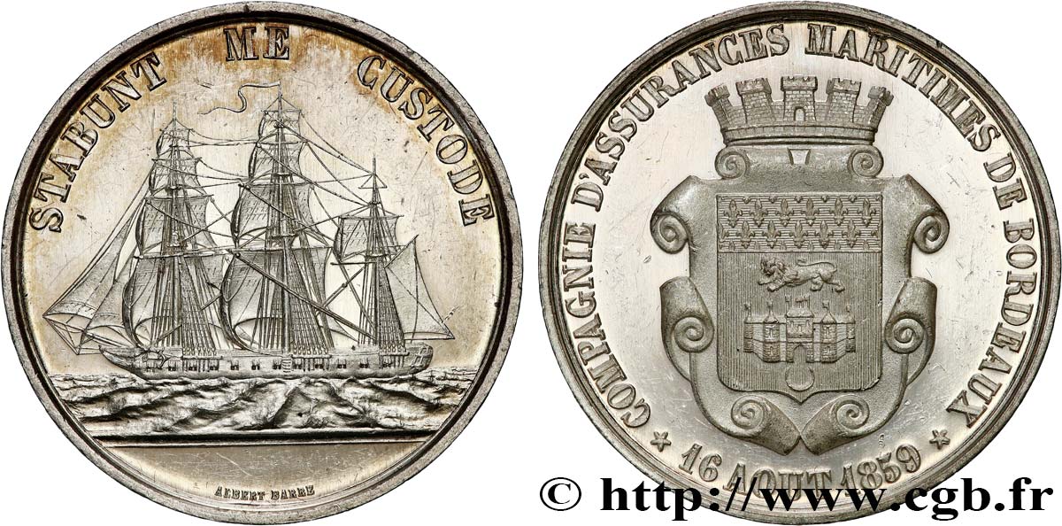 Jeton D'assurance En Argent 1879 - Compagnie Générale D'assurances Remoise, XIXe Siècle