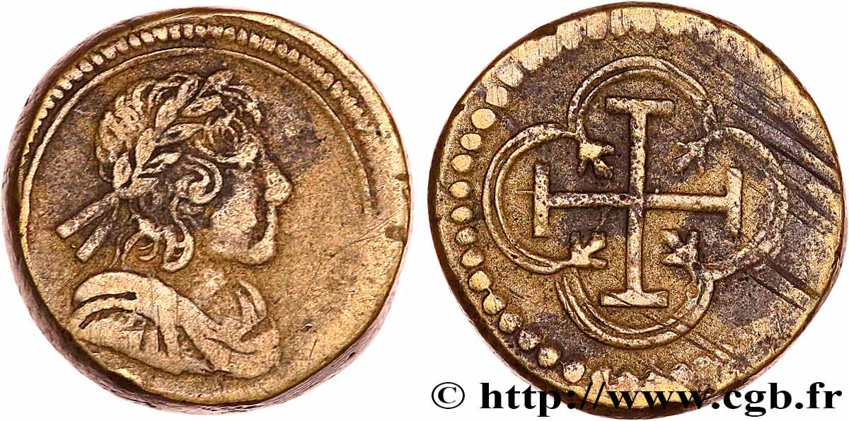 LOUIS XIII AND LOUIS XIV - COIN WEIGHT Poids monétaire pour le double louis d’or aux huit L XF