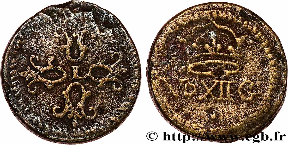 LOUIS XIII  Poids monétaire pour le demi-franc de forme circulaire S