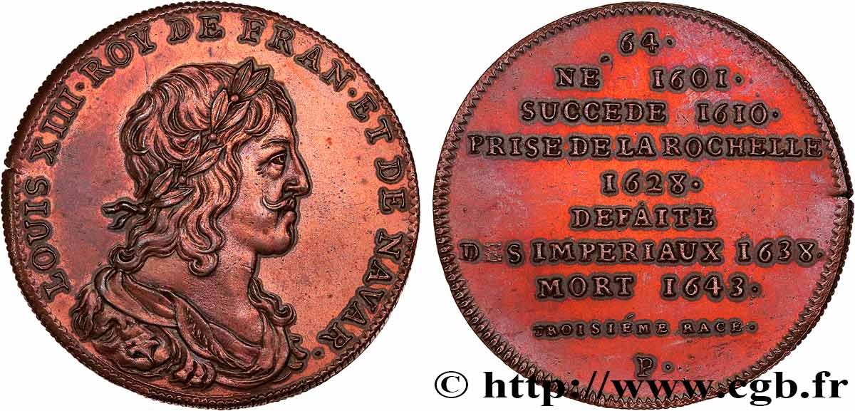 SÉRIE MÉTALLIQUE DES ROIS DE FRANCE Règne de LOUIS XIII - 64 - Émission de Louis XVIII TTB