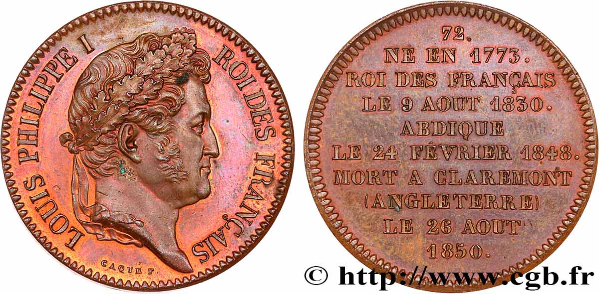 SÉRIE MÉTALLIQUE DES ROIS DE FRANCE LOUIS-PHILIPPE Ier - Émission de Louis XVIII q.SPL
