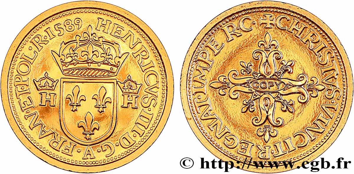 PERSONNAGES CÉLÈBRES Henri III - refrappe de l’écu d’or de Compiègne FDC