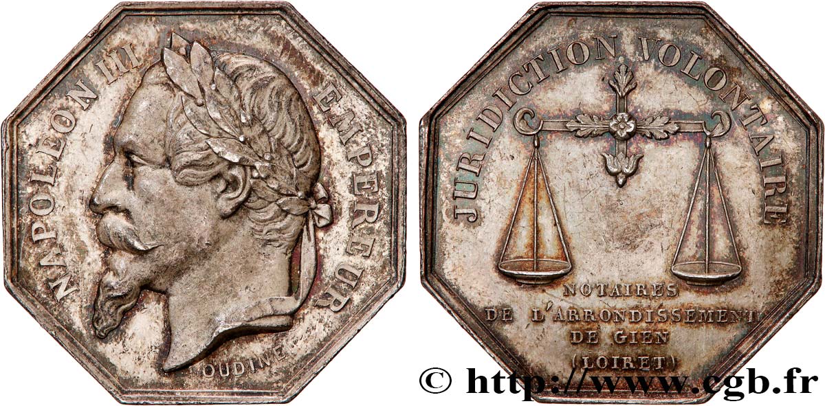 NOTAIRES DU XIXe SIECLE Notaires de Gien (Napoléon III) SUP/TTB+