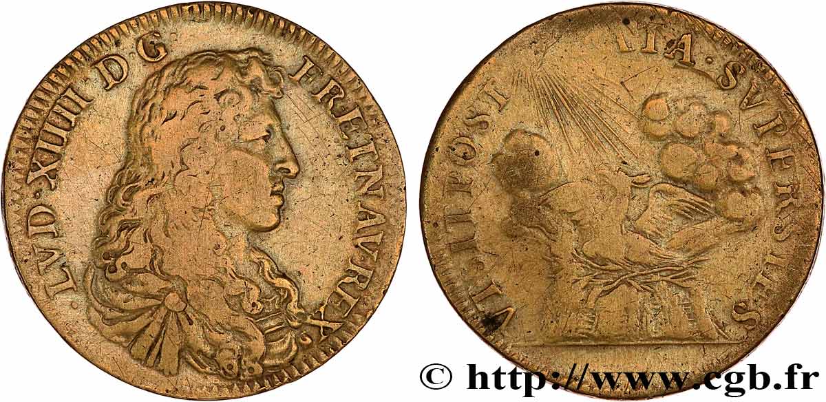 LOUIS XIV THE GREAT or THE SUN KING  XF/VF