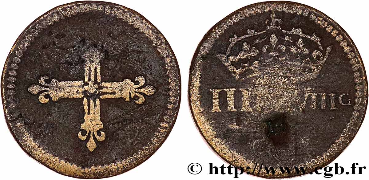 HENRI III TO LOUIS XIV - COIN WEIGHT Poids monétaire pour le huitième d’écu VF