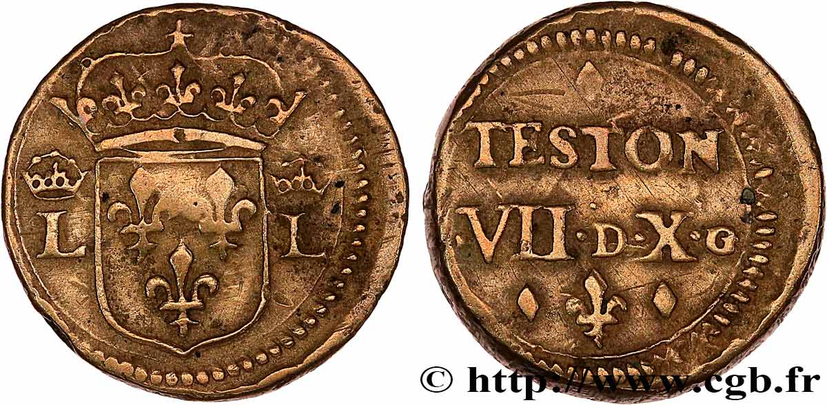 LOUIS XIII LE JUSTE Poids monétaire pour le teston TTB