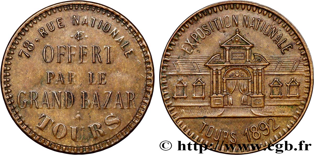 ADVERTISING TOKENS GRAND BAZAR - TOURS XF