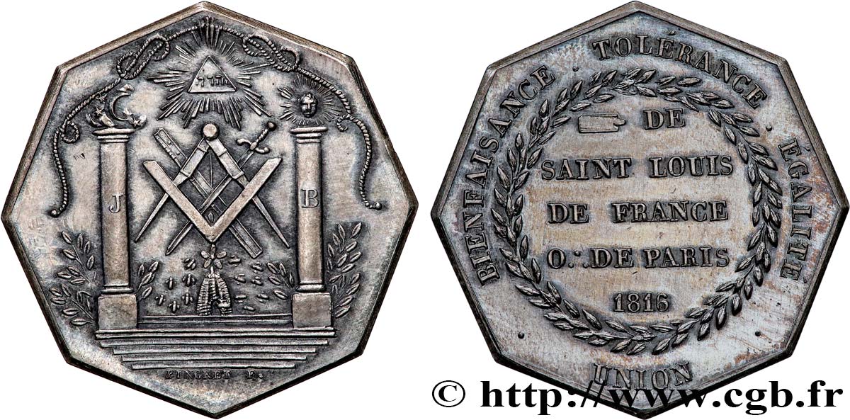 FRANC-MAÇONNERIE - PARIS SAINT LOUIS DE FRANCE - Refrappe BB