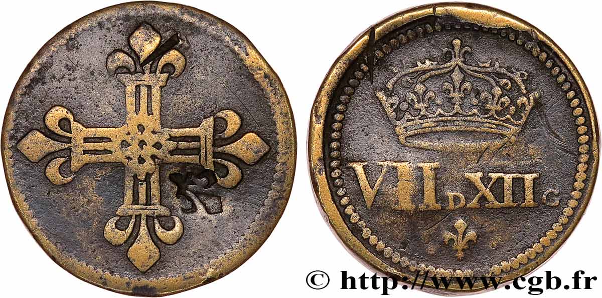 HENRI III à LOUIS XIV - POIDS MONÉTAIRE Poids monétaire pour le quart d’écu MBC