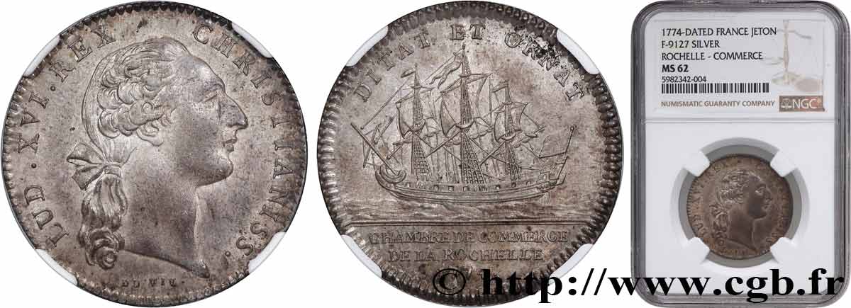 CHAMBERS OF COMMERCE La Rochelle (Louis XVI), coin modifié MS62