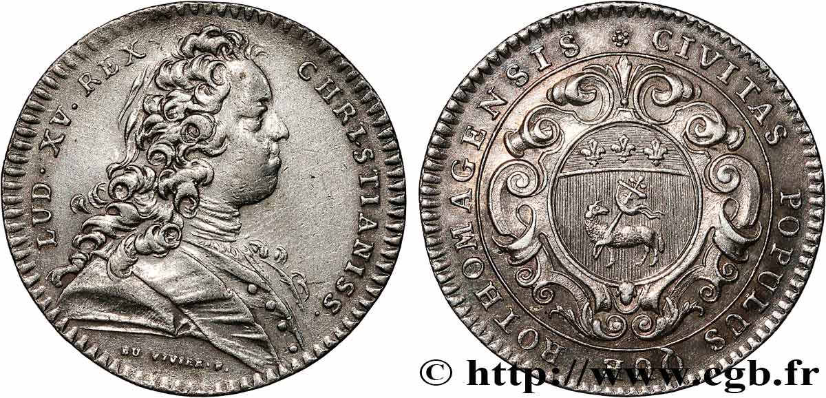 ROUEN (VILLE DE...) Louis XV, émission vers 1725 AU