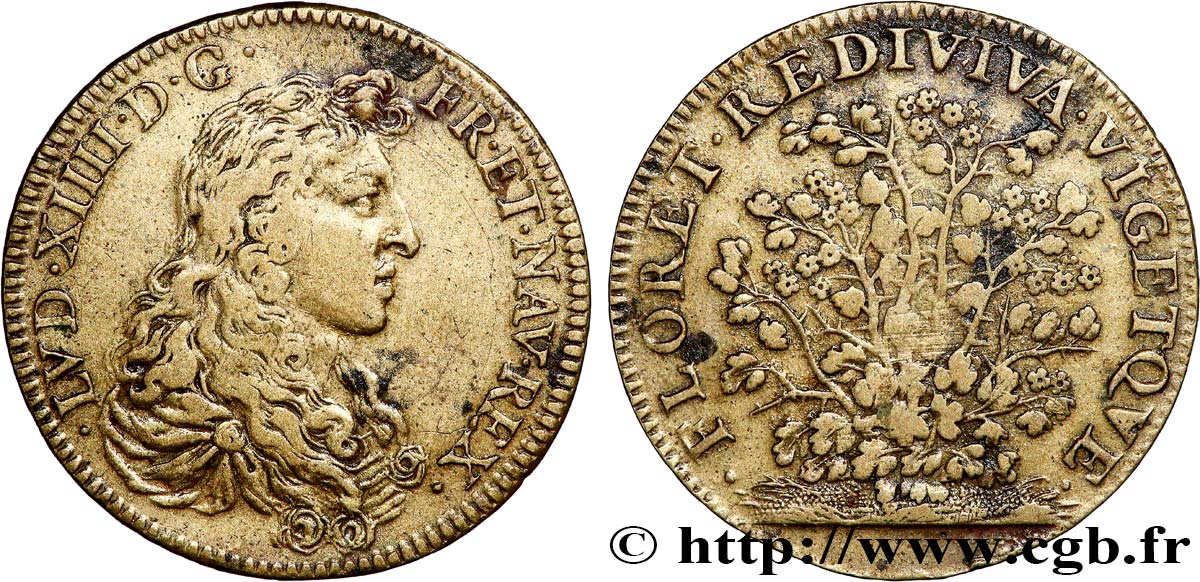 LOUIS XIV LE GRAND ou LE ROI SOLEIL Revers de Charles de Laubespine MBC