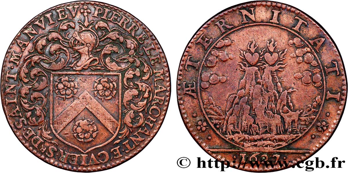 NORMANDIE (NOBLESSE ET VILLES DE...) Pierre le Marchant, trésorier général des finances à Caen fVZ