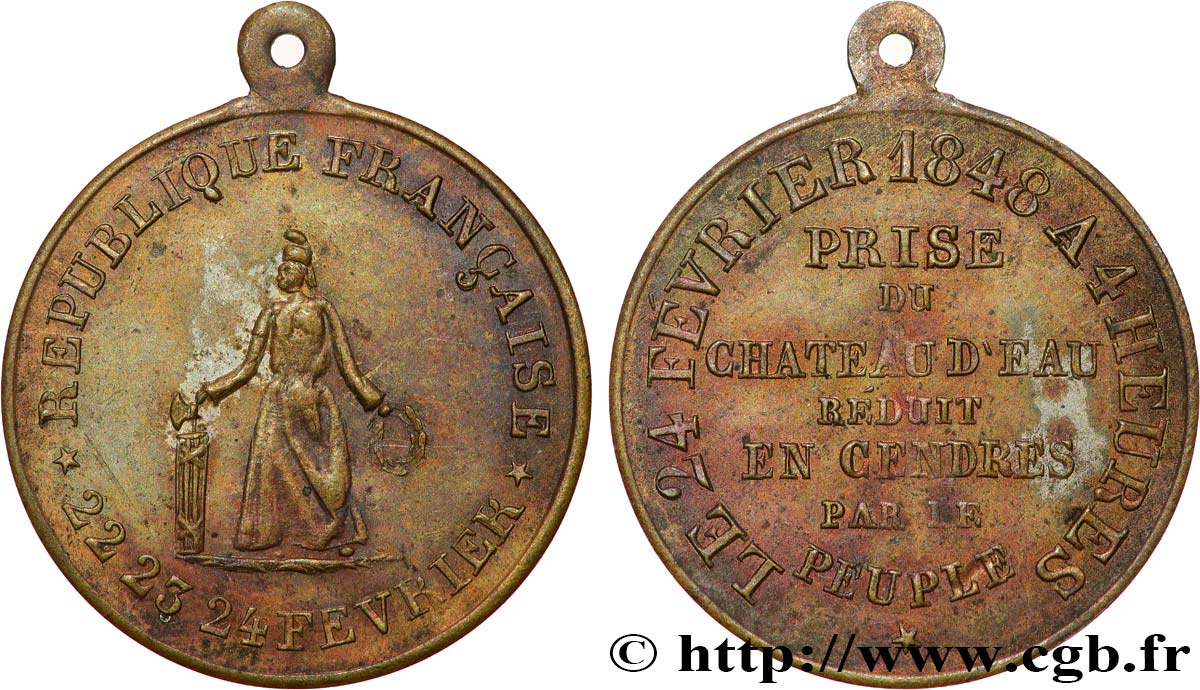 DEUXIÈME RÉPUBLIQUE Médaillette, Prise du Château d’eau SS