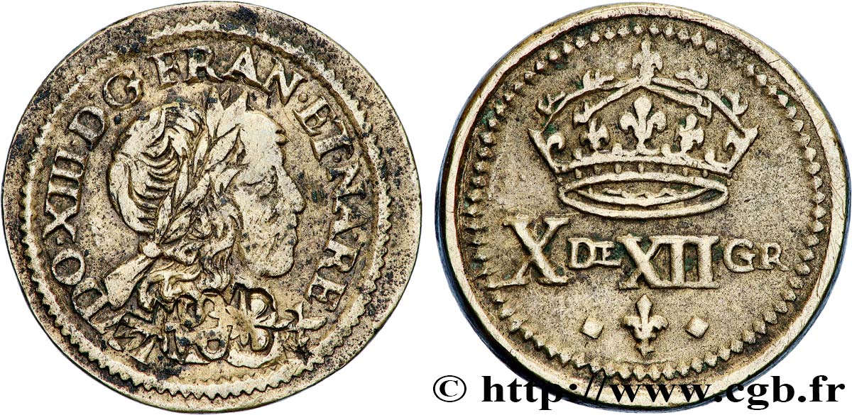 LOUIS XIII  Poids monétaire pour le double louis de Louis XIII (à partir de 1640) MBC