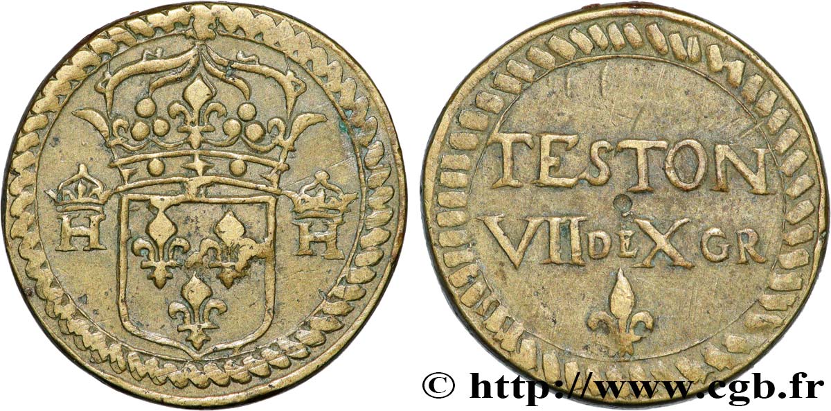 HENRI III - POIDS MONÉTAIRE Poids monétaire pour le teston TTB