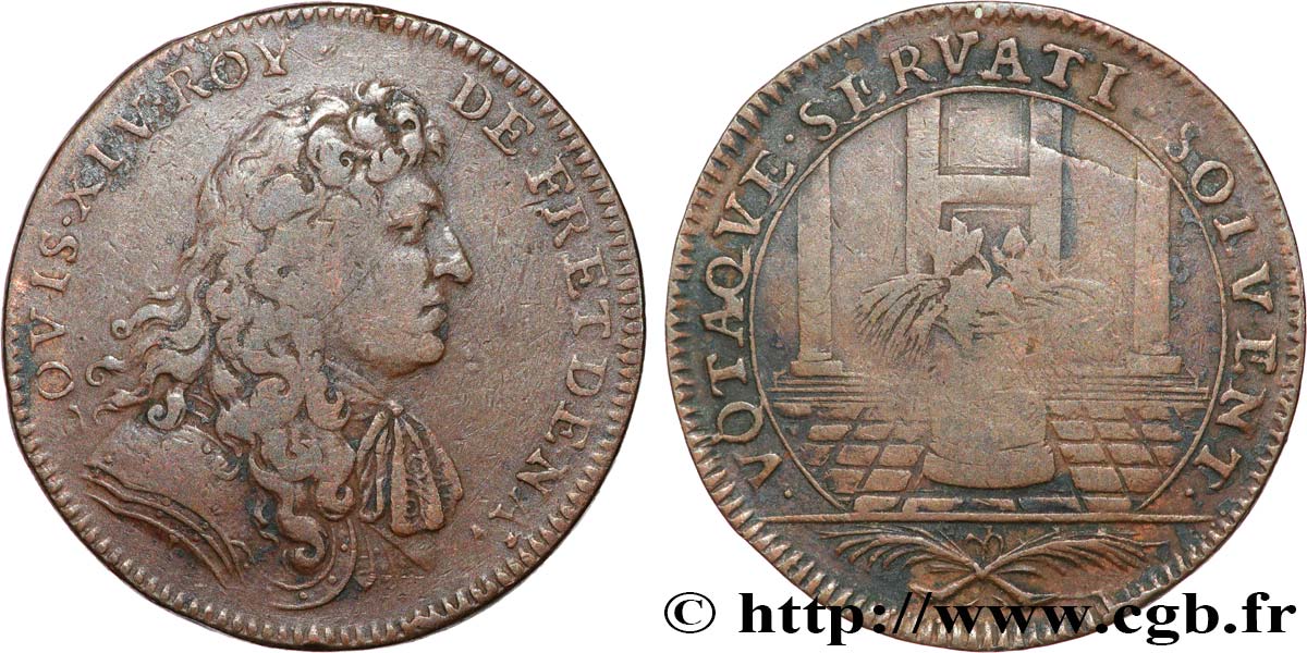 LOUIS XIV THE GREAT or THE SUN KING Revers aux parties casuelles XF