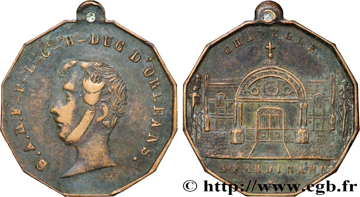 LOUIS-PHILIPPE Ier Médaille de la chapelle du château de Dreux TB